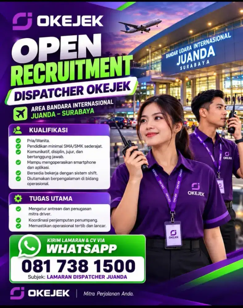 Sales aplikasi online okejek bandara juanda