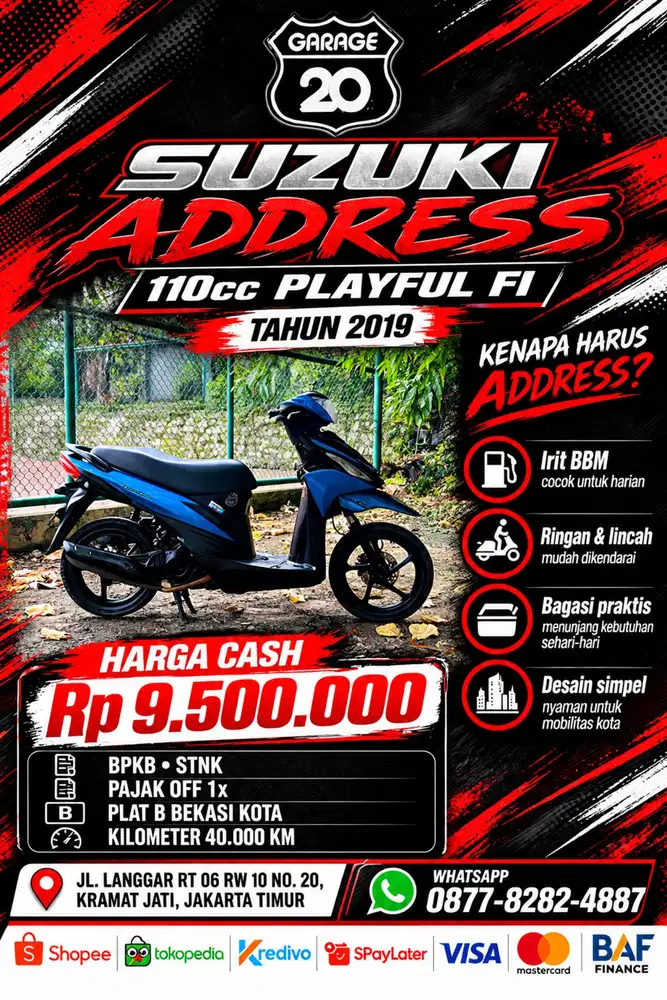 Suzuki Address 110cc playfull Fi Tahun 2019
