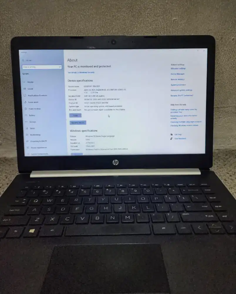 HP 14 CM AMD A4 RAM 4GB SSD 256GB