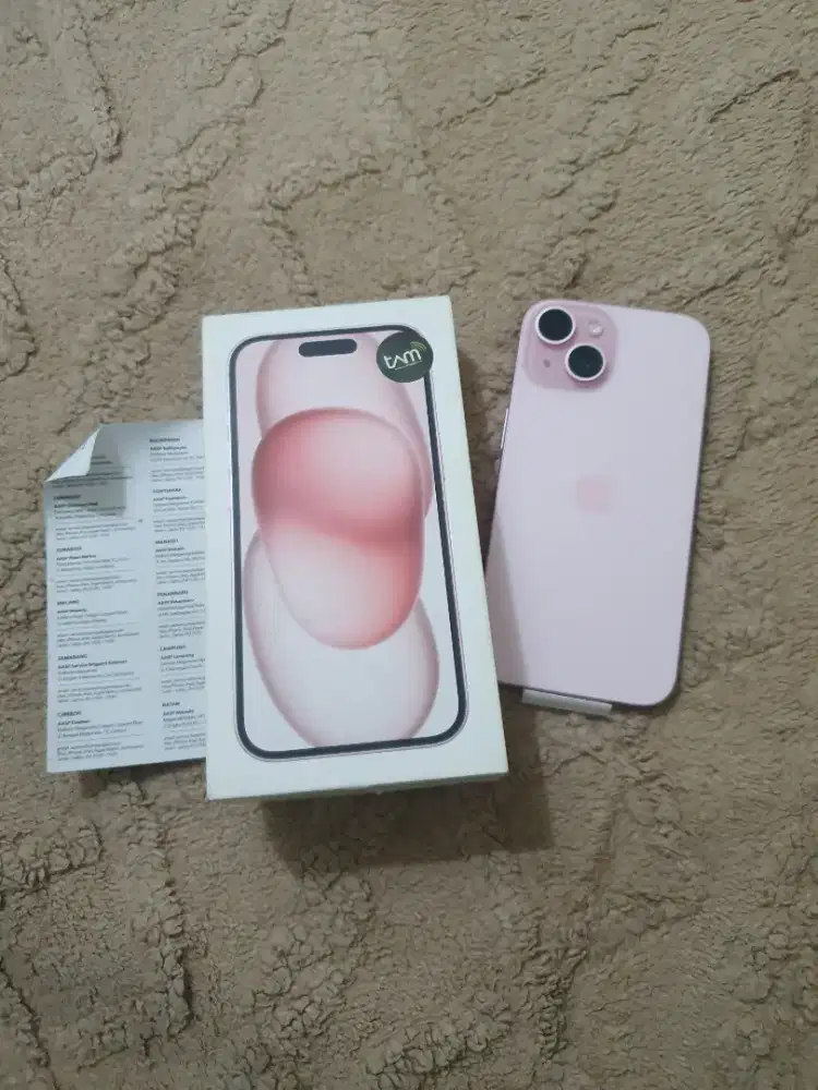 Iphone 15 128gb bh81% pink mulus perfect ex resmi ibox