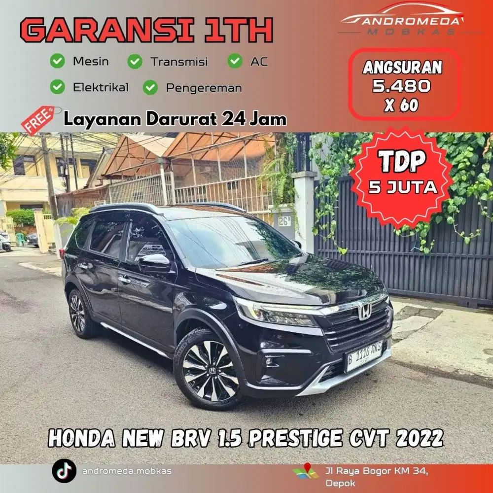 TDP TERMURAH 5 JT HONDA NEW BRV 1.5 PRESTIGE CVT 2022 PAJAK PANJANG