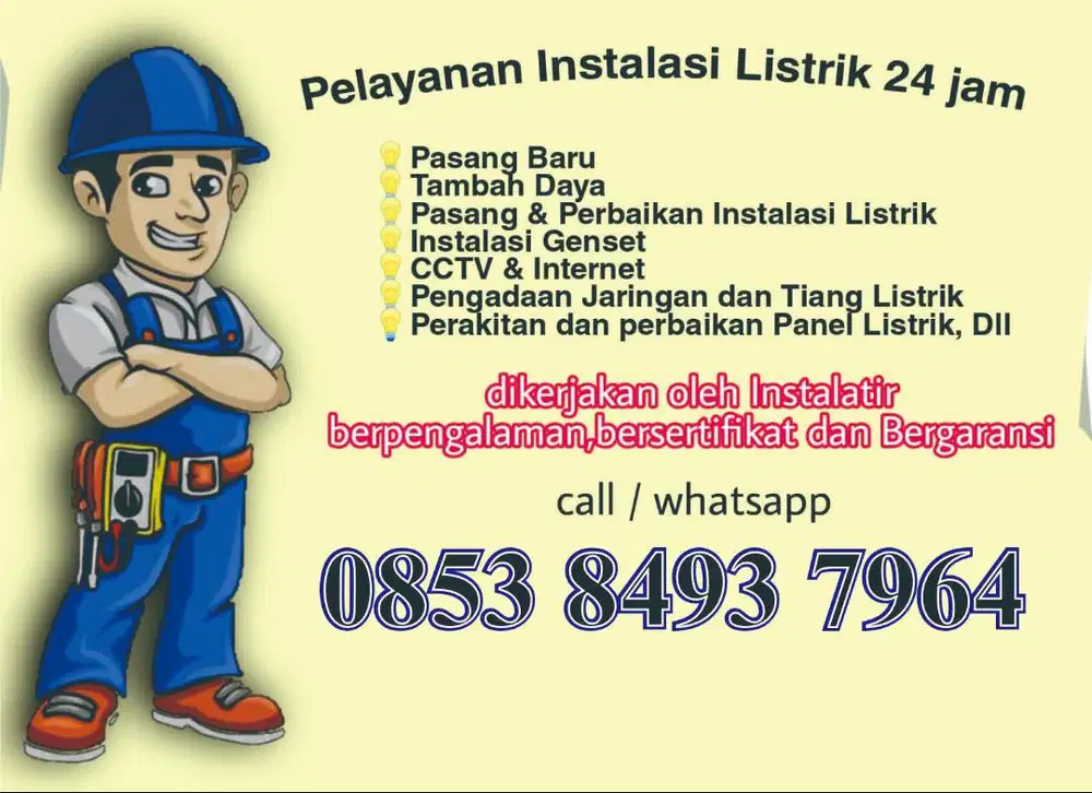 Tukang listrik dan plafon