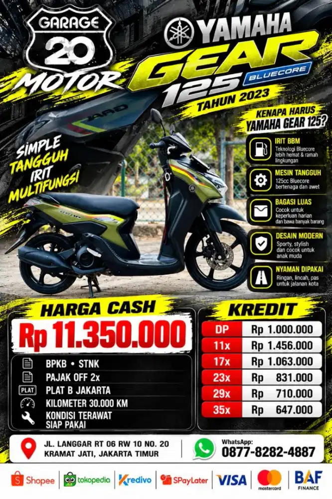 All New Gear 125cc Bluecore Fi Tahun 2023