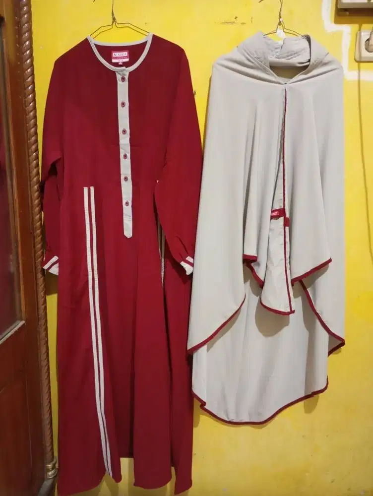 DIJUAL SET GAMIS HUMAIRA MAROON – AULIA FASHION
