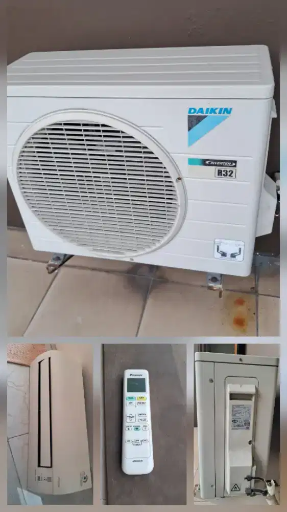 AC Daikin 1.5PK made in Thailand, komplit remote dan buku manualnya