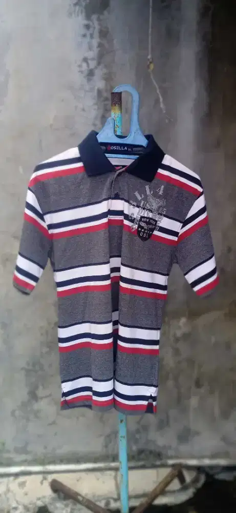 Dijual Baju Kaos Tshirt Polo Osella Striped Ukuran XL