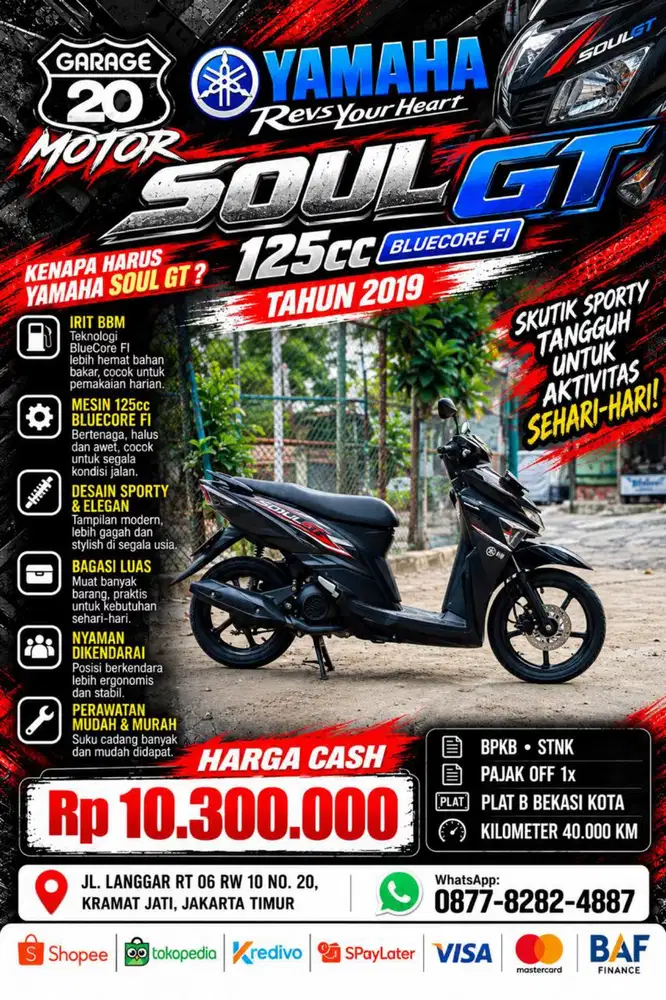 Yamaha Soul GT 125cc Bluecore Fi LED Tahun 2019