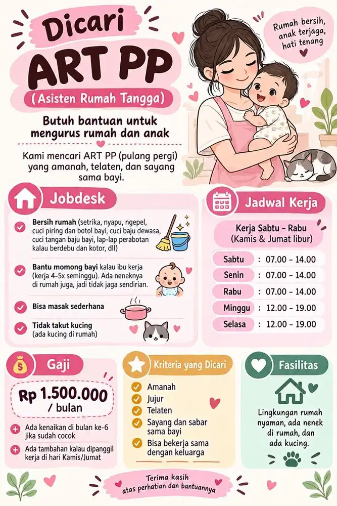Dicari ART momong PP