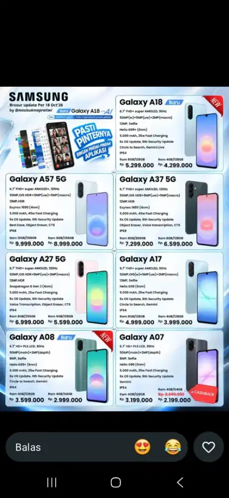 Samsung All tipe ready.bisa cicilan pengajuan bisa by wa.