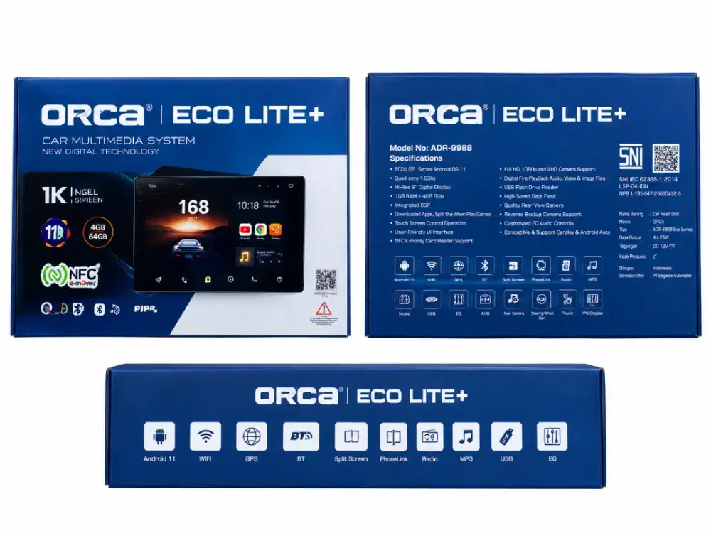 Head Unit Android Orca Eco Lite (Model ADR-9988)