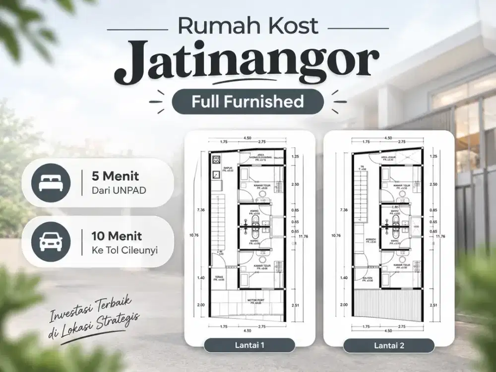 Jual Rumah Kost untuk Investasi di Jatinangor - SHM