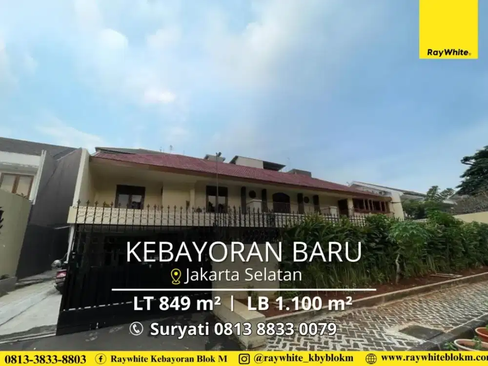 DIJUAL RUMAH LAMA TERAWAT DAN KOKOH  ROW JALAN BESAR, LOKASI SANGAT STRATEGIS  KEBAYORAN BARU, JAKARTA SELATAN