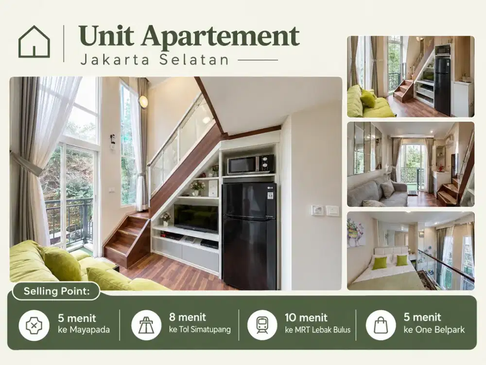 Apartemen 3 Kamar di Jakarta Selatan - Dekat MRT & Tol