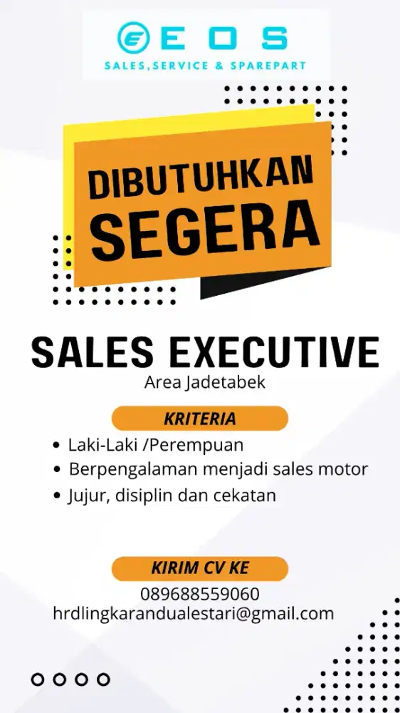 Lowongan Kerja Sales Executive