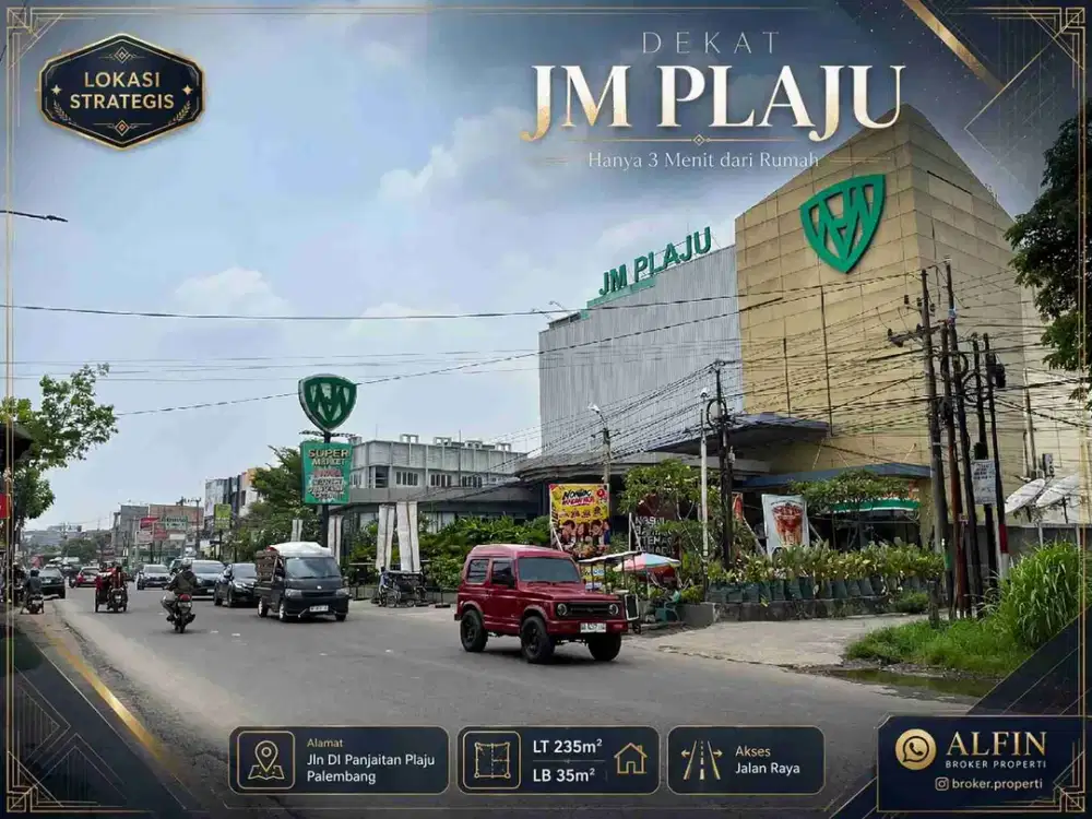Rumah Tua di Plaju Palembang Akses Jalan Raya Dekat JM Plaju - LT 235 M2 Cocok Buat Usaha Ruko, Kos, Kantor