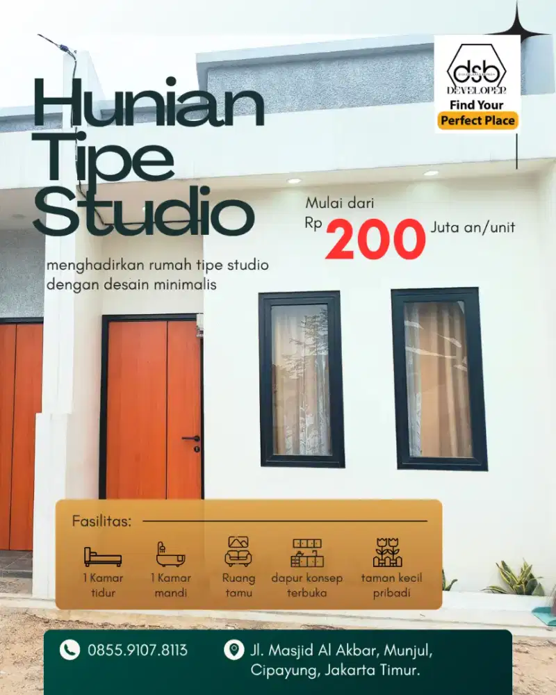 Rumah Siap Huni Munjul Tipe Studio