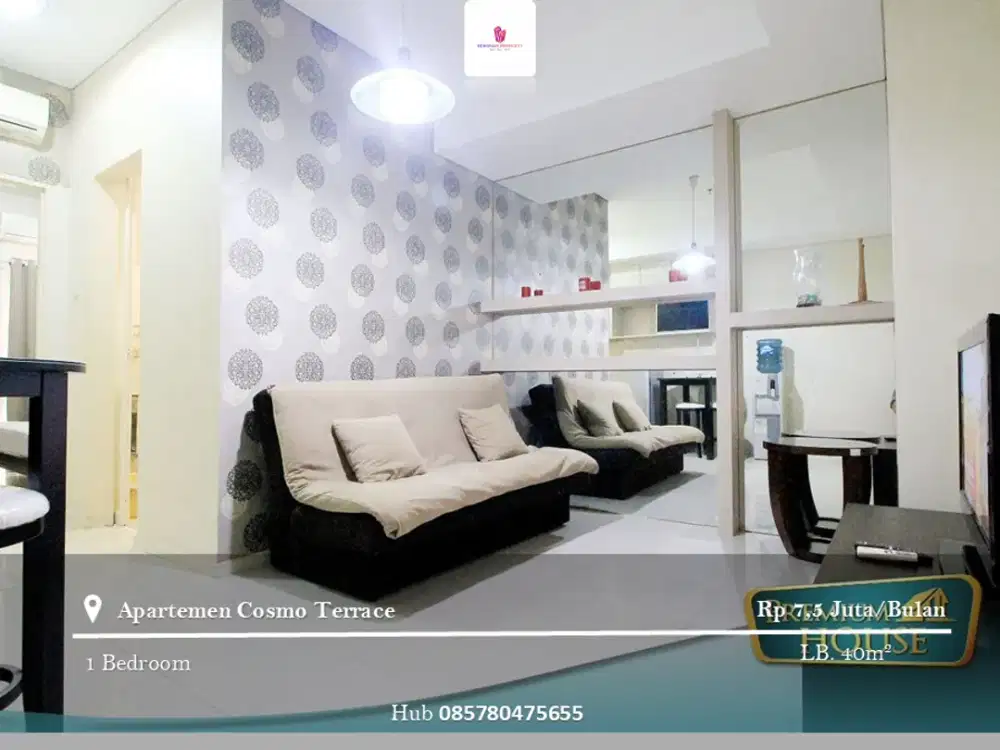 Disewakan Apartement Cosmo Terrace 1BR Full Furnished High Floor