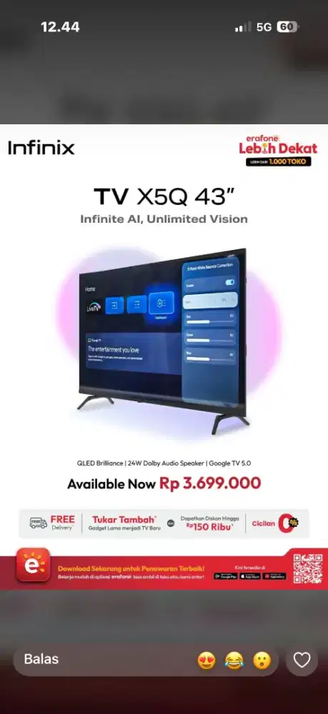 New Google TV Infinix X5Q 43 inci