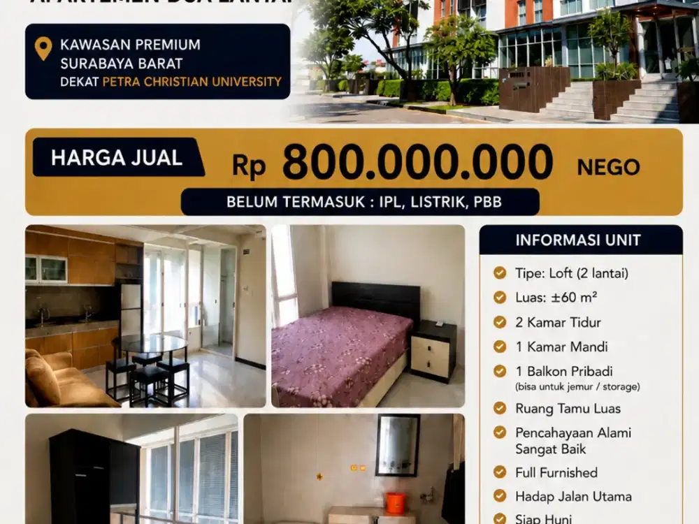 Dijual Apartemen Royal Cityloft Royal Residence