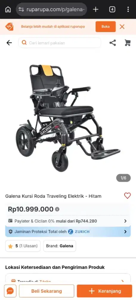 Kursi Roda Elektrik Electric Lipat