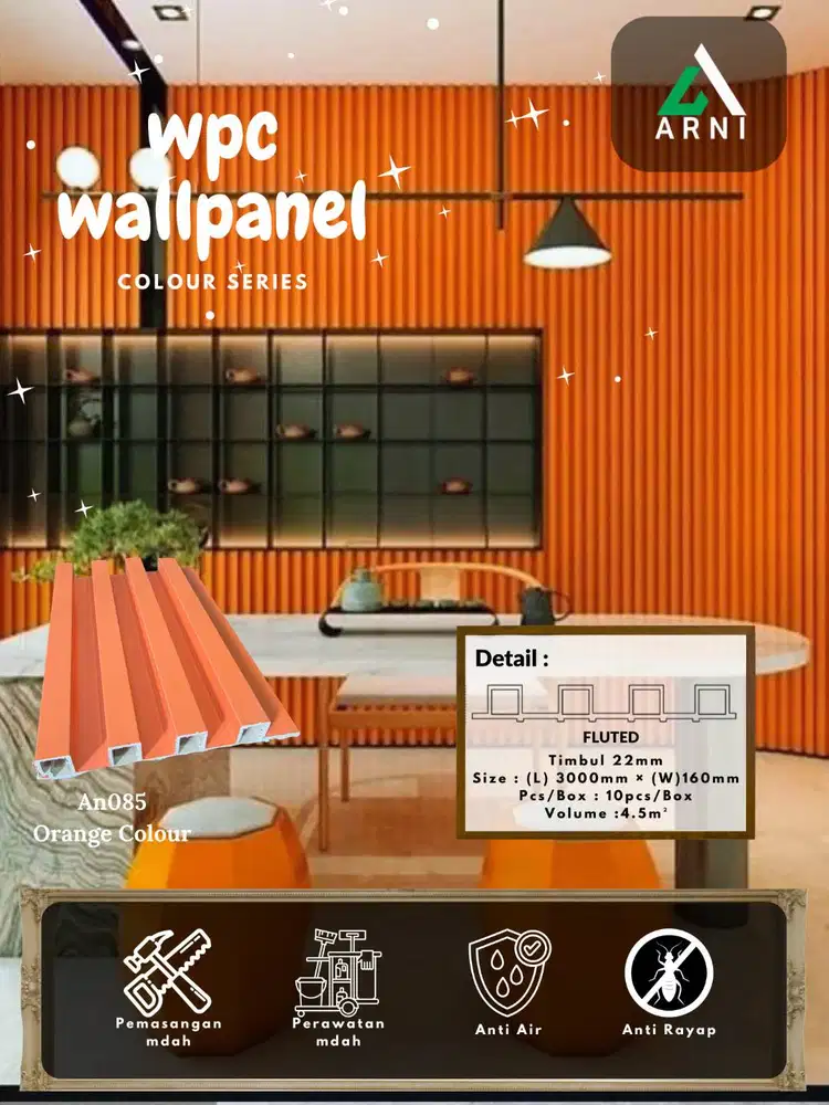 WPC Wall Panel PVC 3M x 16CM / Wood Panel Dekorasi Dinding Estetik