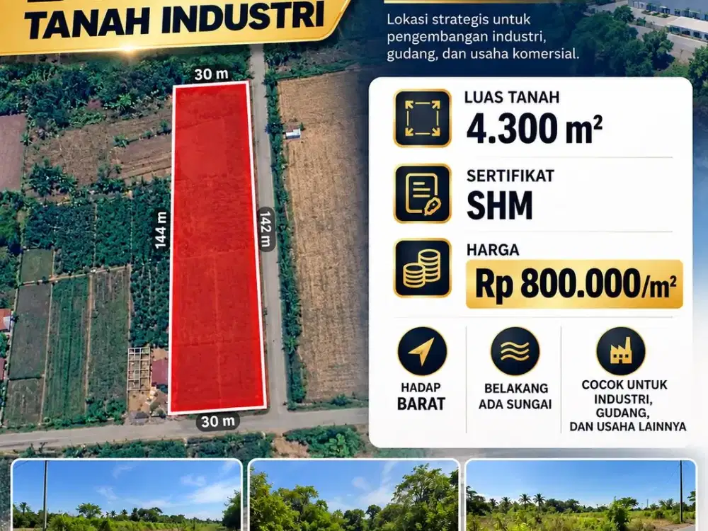 Dijual Tanah Industri Bagus & Lokasi Strategis di Jetis, Mojokerto