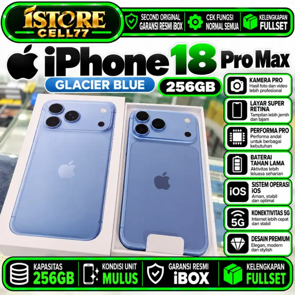 SECOND IPHONE 18 PROMAX 256GB Garansi Resmi iBox