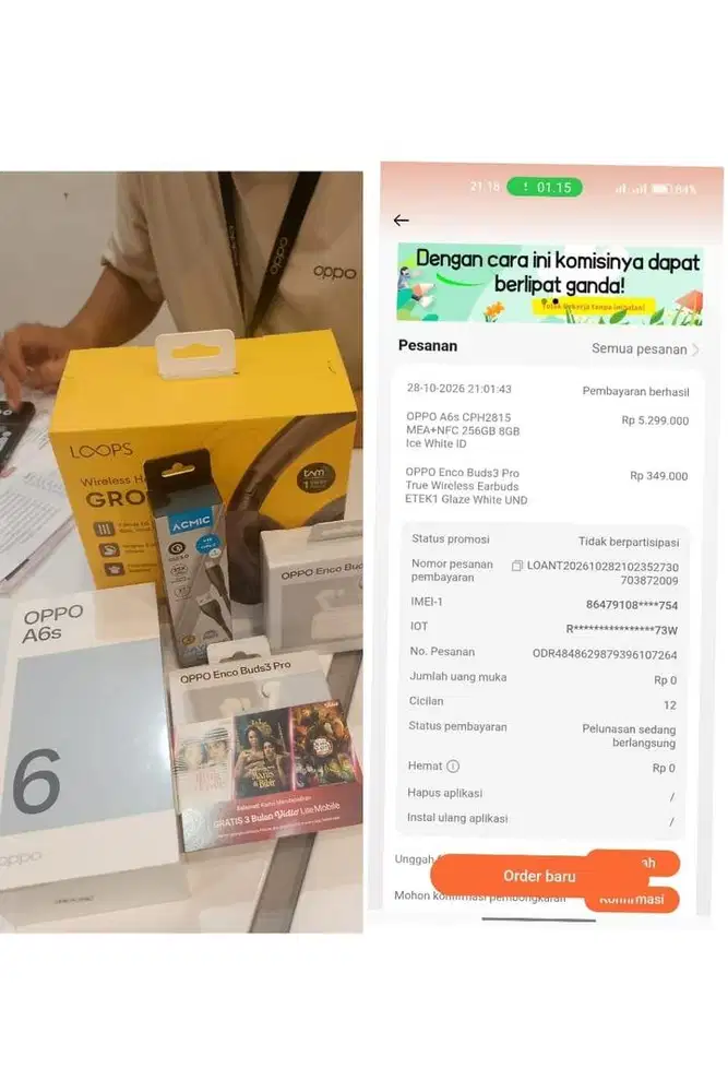 modal ktp bisa kredit 0% tanpa dp oppo A6x