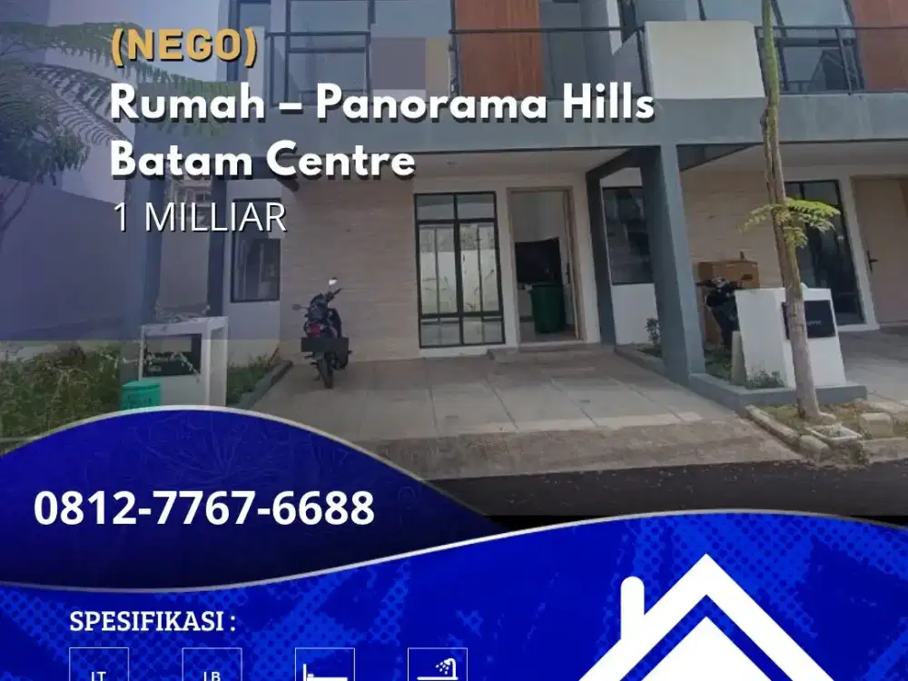 Dijual Cepat Owner Lagi BU Rumah Hook di Panorama Hills di Batam Center