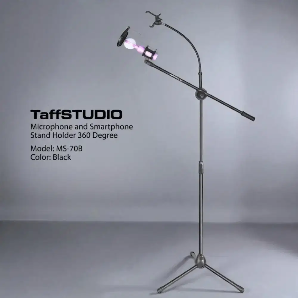 TaffSTUDIO Microphone and Smartphone Stand Holder 360 Degree - MS-70B