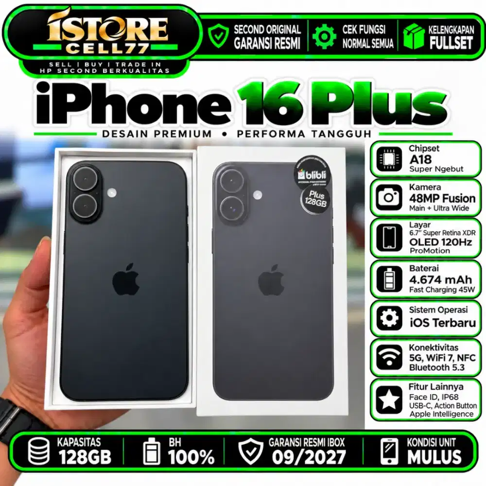 SECOND IPHONE 16 128GB Garansi Resmi iBox