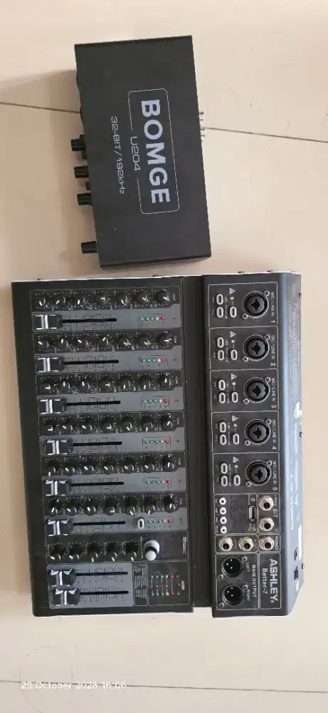 Mixer audio merek ASHLEY BETTER-7 DAN AUDIO INTERFACE MEREK BOMGE