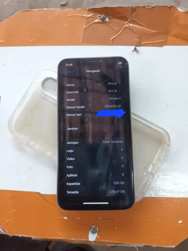 Iphone x 256Gb wifi only hp+kabel data