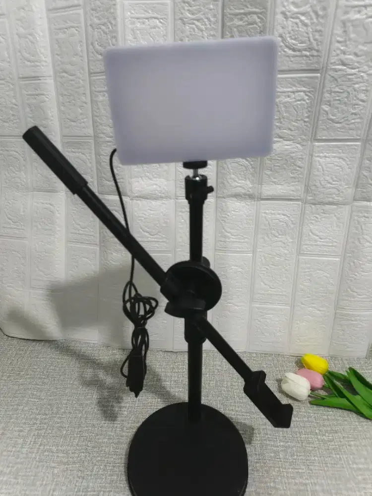 Holder Overhead Stand Tripod Hp lampu / Stand Holder Meja Buat Konten