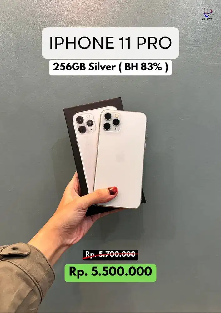 Iphone 11 pro silver diskon sinyal permanen all operator second ori