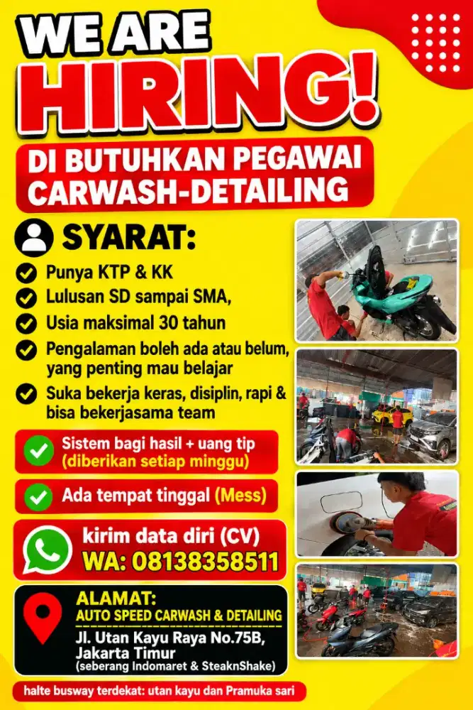 Lowongan pekerjaan cucian kendaraan