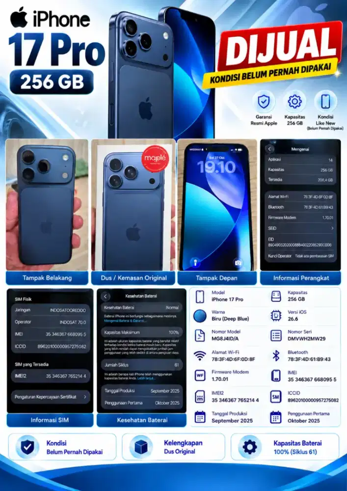 Dijual Iphone 17 pro