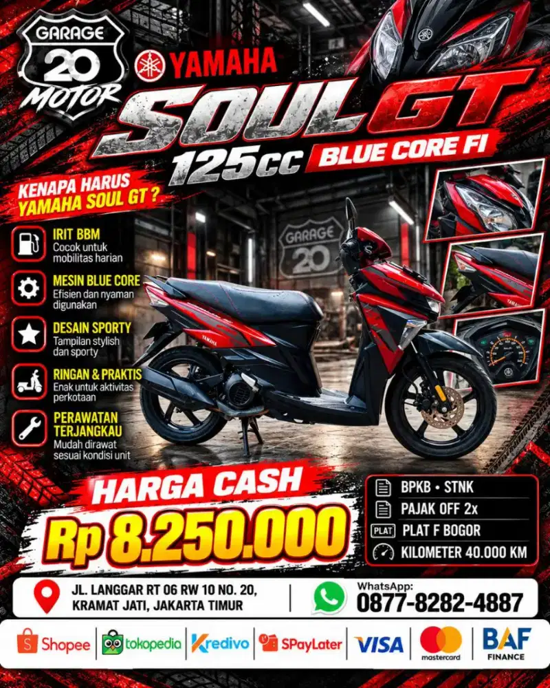 Yamaha soul GT 125cc Bluecore Fi