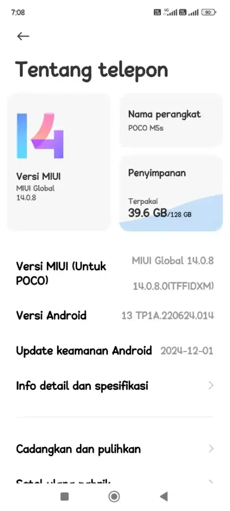 Poco m5s Ram -/128 jual cepat aja
