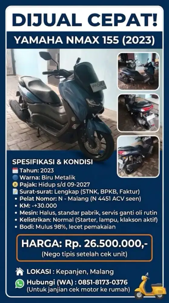 JUAL NMAX 2023 KONDISI 98%