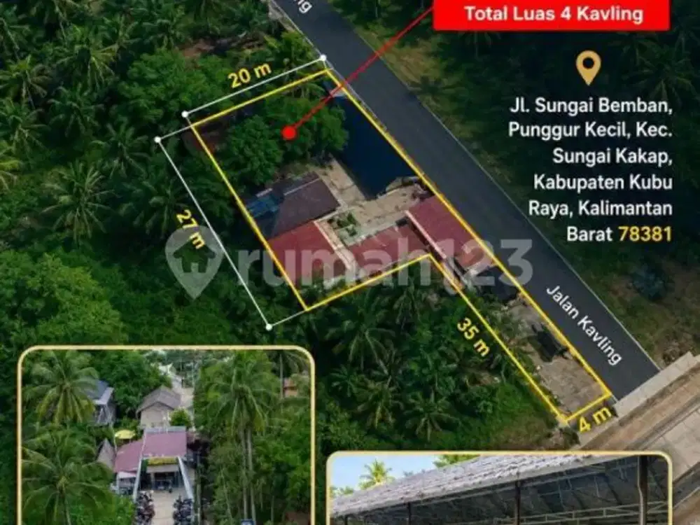 Dijual Tanah Kavling Beserta Bangunan Resto Cafe untuk Usaha Baru di Sungai Kakap
