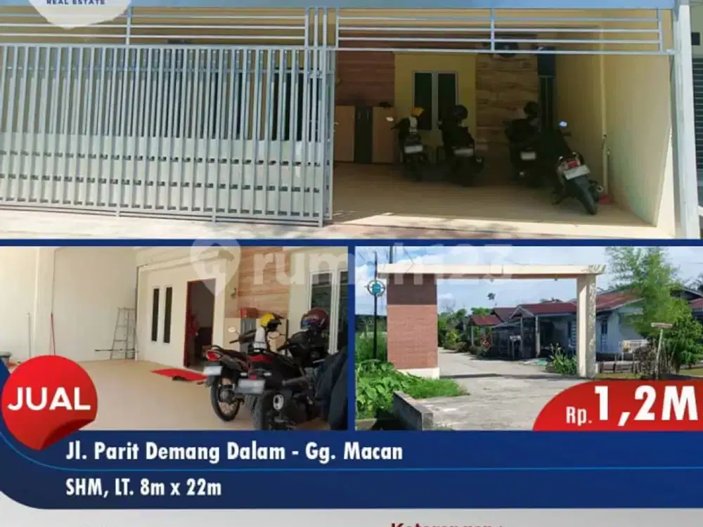 Dijual Rumah Siap Huni Kondisi Terawat di Lengkapi Pagar Dorong dan Bak Mandi di Jl. Parit Demang Dalam
