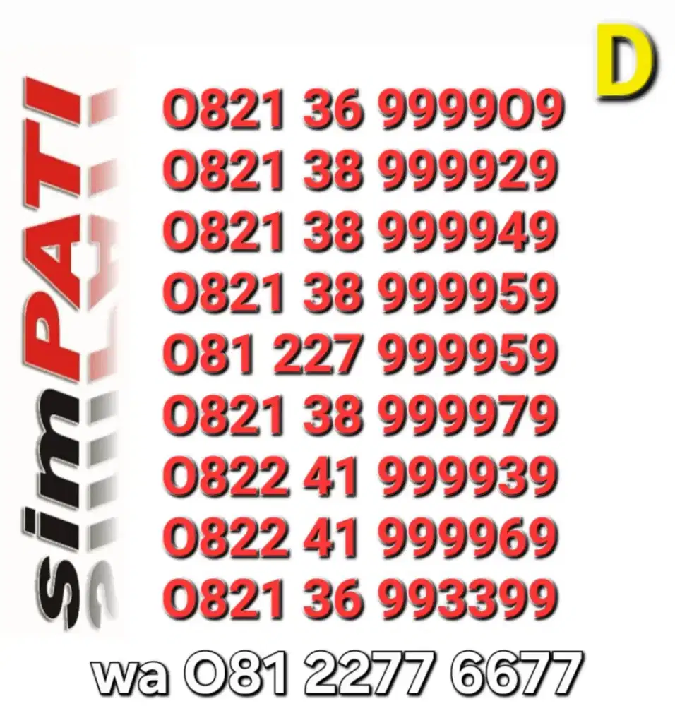 Nomor simpati 9999x9