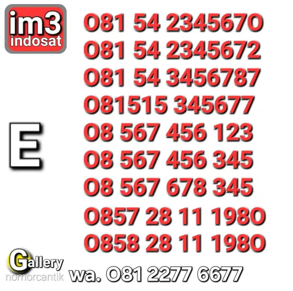 Nomor im3 123 _ 345