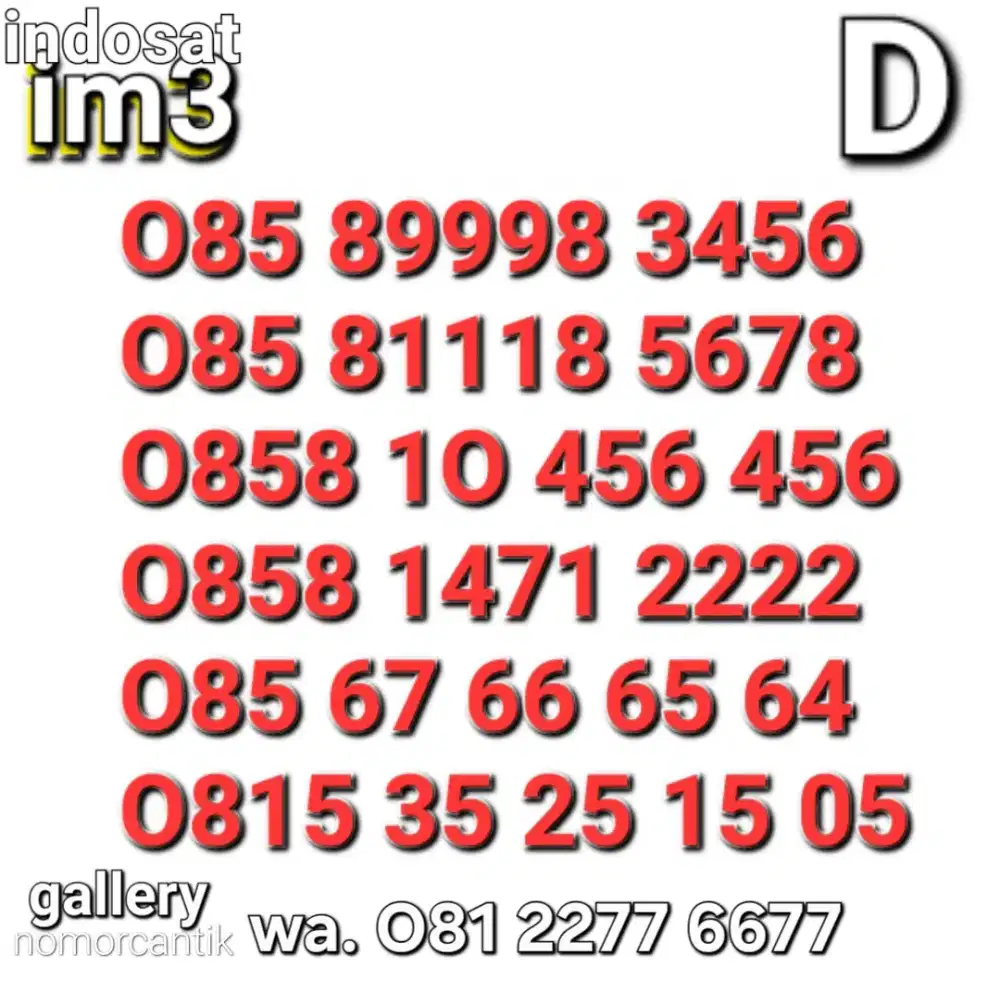 Nomor indosat im3 456_456