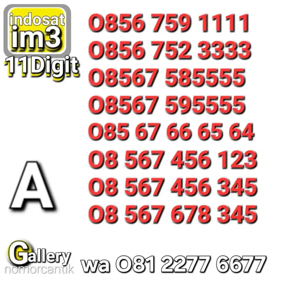 Nomor im3 11digit 5555