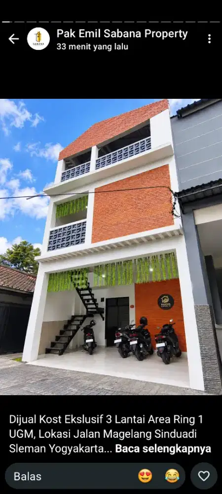 Kost ekslusif ring 1 UGM 3 lantai 4menit ke UGM