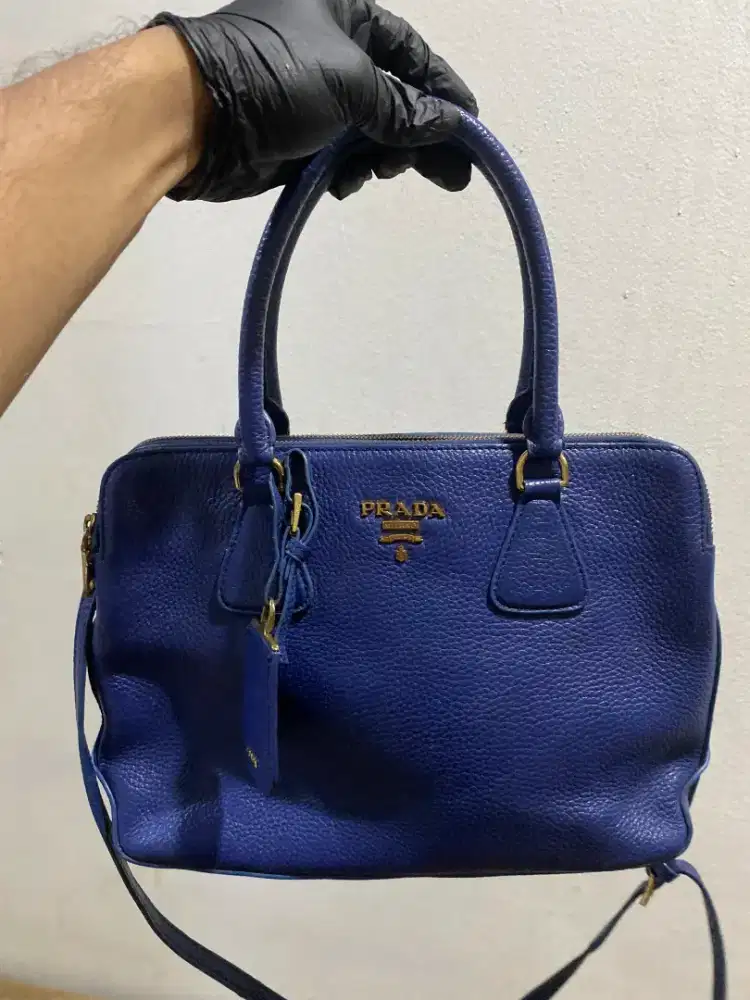 Tas selempang wanita prada blue leather good quality