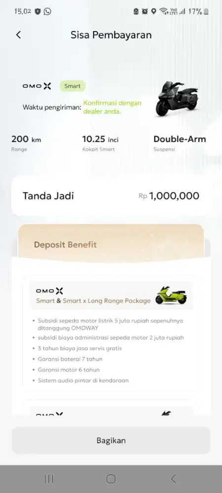 Omoway smart x motor listrik