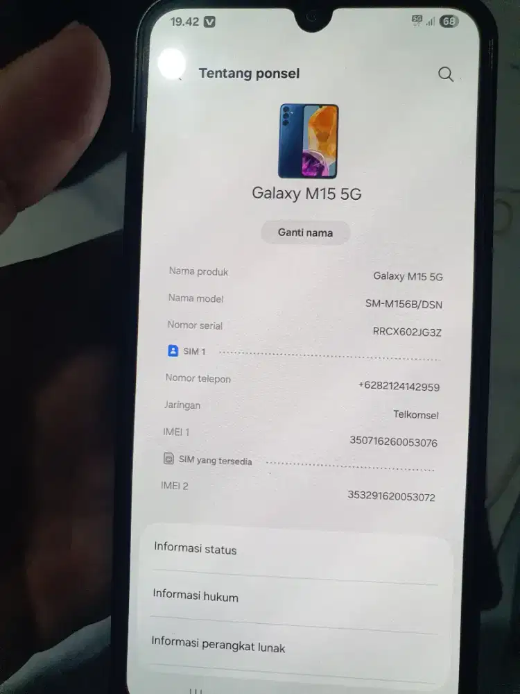 Samsunh m15 5g 6/128
